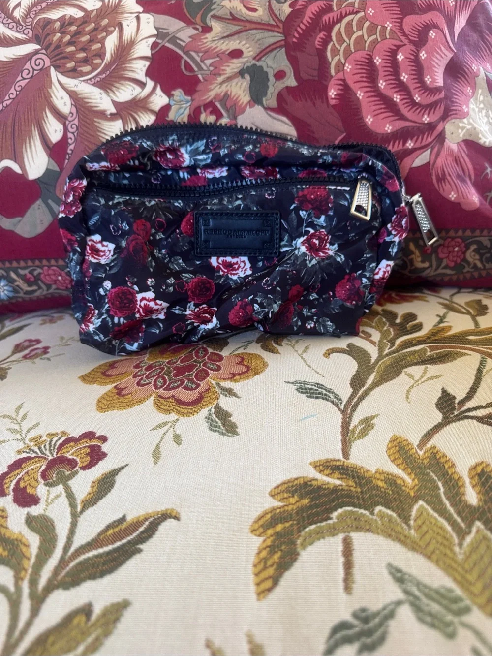 Rebecca Minkoff Floral Black & Red Sling Backpack - Casual Everyday Bag